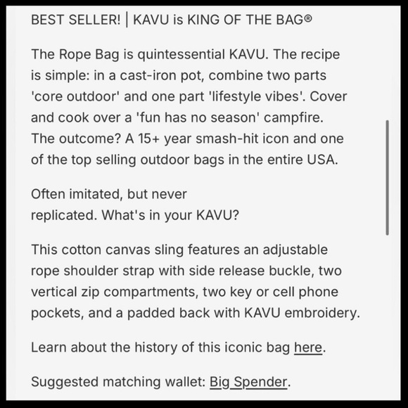 Kavu Rope Sling Bag (Full Size) - Mushrooms - Picture 3 of 11